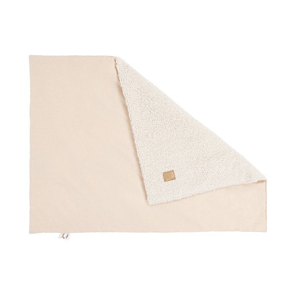 Krēmkrāsas bērnu sega no Sherpa flīsa 100x77 cm – Meowbaby-image-1
