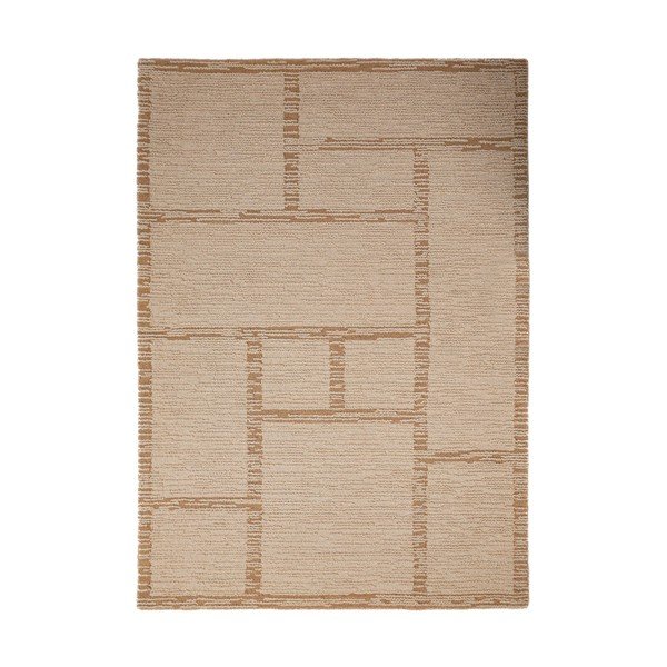 Dabīga toņa ar rokām darināts vilnas paklājs 140x200 cm Harris Modula Wool – Flair Rugs