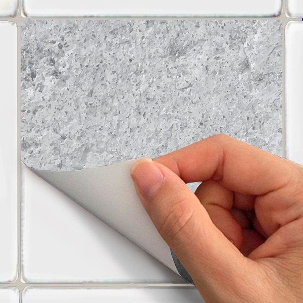 24 sienu uzlīmju komplekts Ambiance Cement Tile Stickers With Stones Effect, 10 x 10 cm-image-2