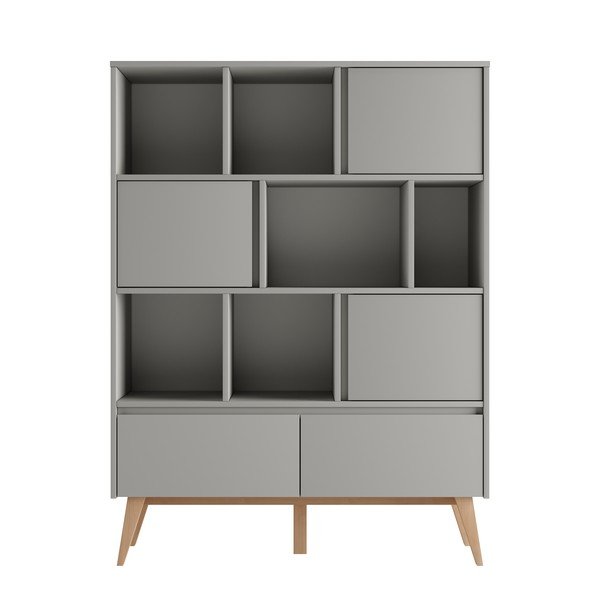 Pelēks bērnu grāmatu plaukts 120x42,5 cm Swing – Pinio-image-3