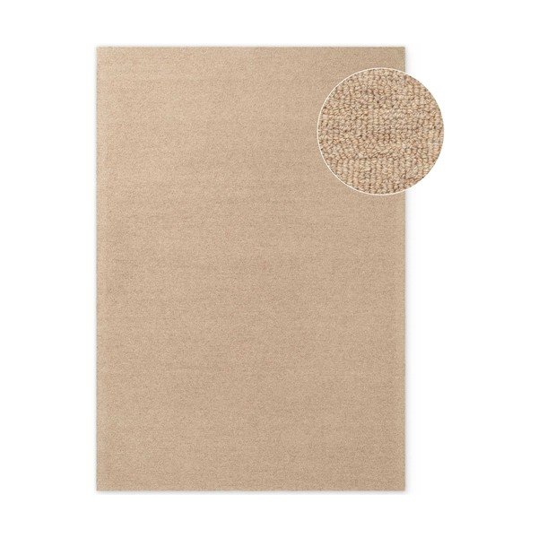 Dabīga toņa ar rokām darināts vilnas paklājs 140x200 cm Puristic Knots – Elle Decoration