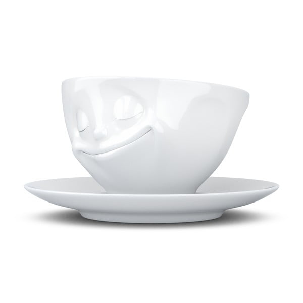 Balta porcelāna kafijas tase 58products Happy, tilpums 200 ml-image-3