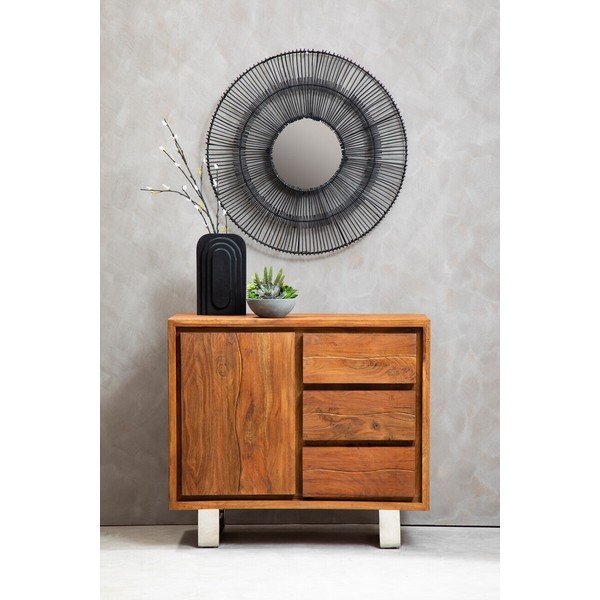 Tumša dabīga toņa akācijas masīvkoka kumode 92x82x40 cm Simla – Premier Housewares-image-4