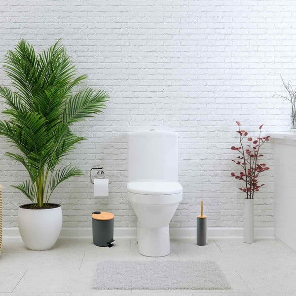 Tumši pelēka tērauda atkritumu tvertne ar pedāli 3 l   Adonis – Spirella-image-1