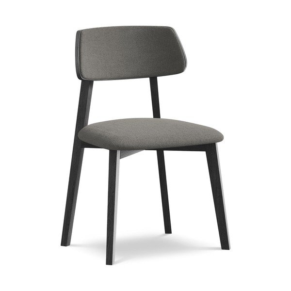 Pelēks masīvkoka pusdienu krēsls Niu – Makamii