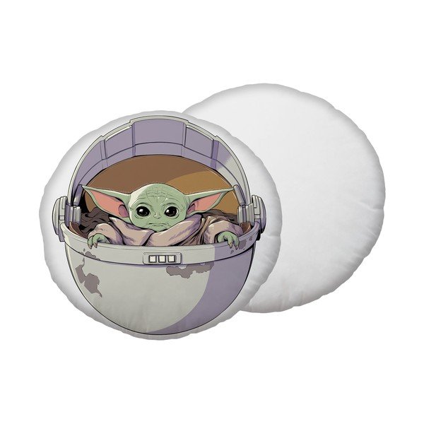 Mikroplīša bērnu spilvens ø 40 cm Star Wars "Mandalorian 02" – Jerry Fabrics