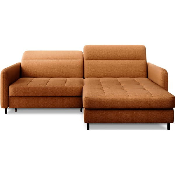 Dzeltens samta salokāms/ar uzglabāšanas vietu stūra dīvāns (ar labo stūri/ar zvilni) Gomsi – ELTAP