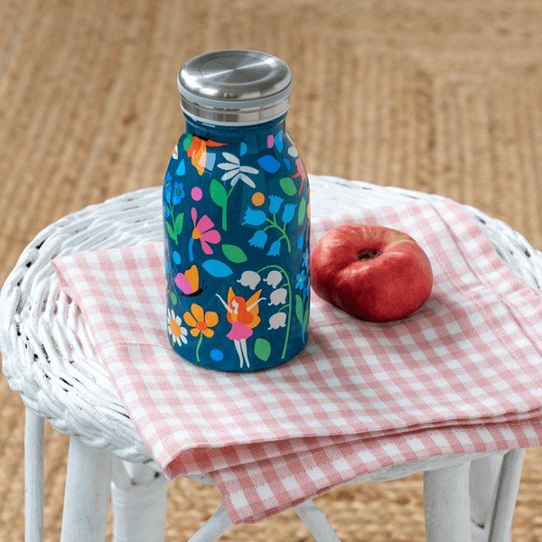 Zila nerūsējošā tērauda bērnu pudele 250 ml Fairies in the Garden – Rex London-image-1