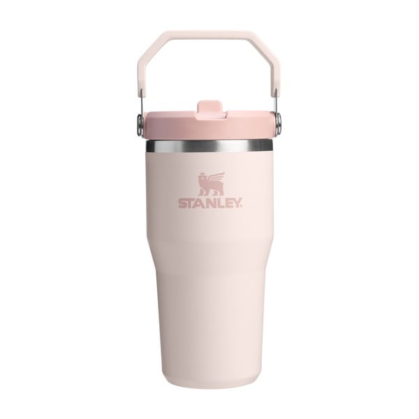 Gaiši rozā nerūsējošā tērauda termoss 600 ml IceFlow™ Flip Straw 2.0 Tumbler Rose Quartz – Stanley