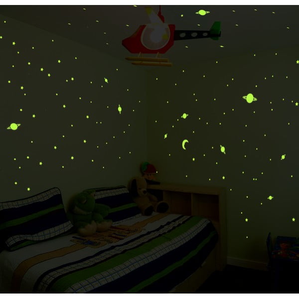 150 izgaismotu sienas uzlīmju komplekts bērniem Ambiance Universe