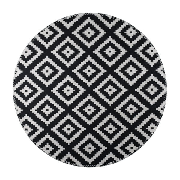 Melnbalts mazgājams apaļš paklājs ø 80 cm – Vitaus