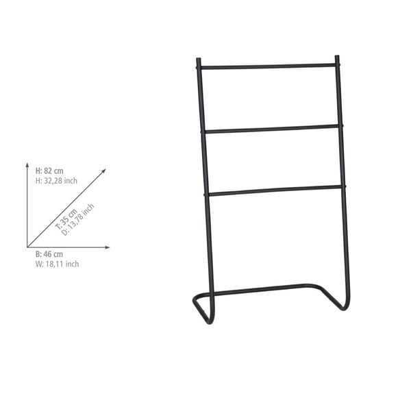 Matēti melns metāla dvieļu turētājs Aracena – Allstar-image-1