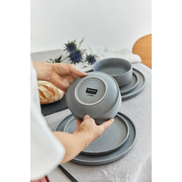 Pelēku keramikas trauku komplekts (18 gab.) Bonami Selection Malia-image-3