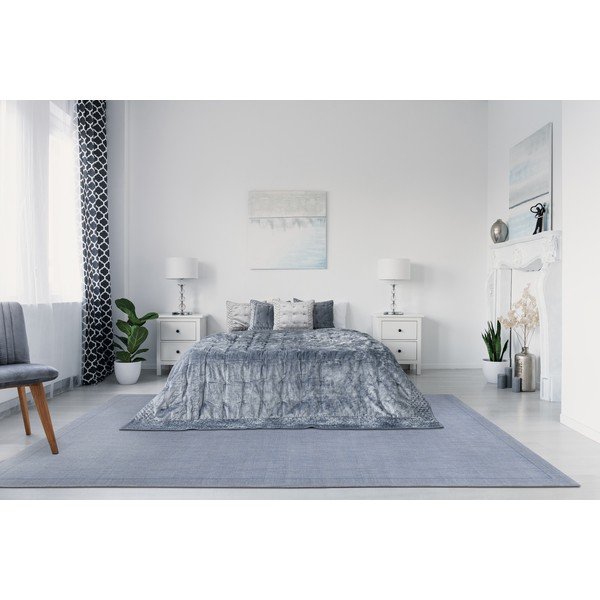 Zils vilnas paklājs 200x300 cm Linea – Agnella-image-1