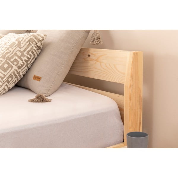 Dabīga toņa egles masīvkoka divvietīga gulta ar redelēm 180x200 cm Venus – Kalune Design-image-3