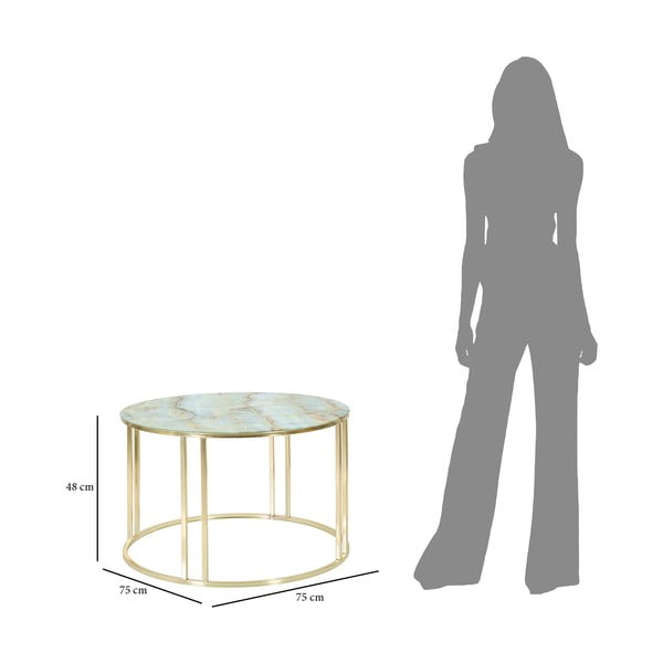 Balts un zelta krāsas žurnālgaldiņš Mauro Ferretti Sepa, ø 75 cm-image-3