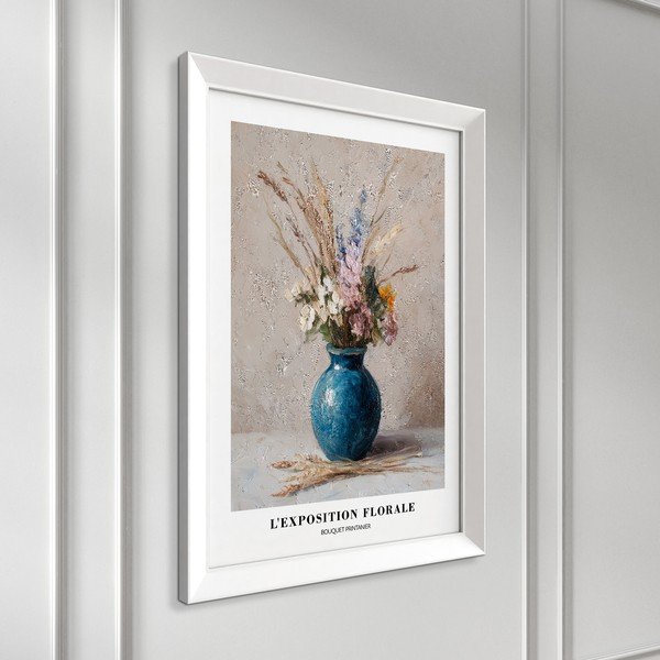 Drukāta glezna ar rāmi 56x75 cm Blue Vase – Styler-image-3