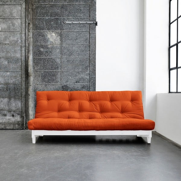 Dīvāns gulta Karup Fresh White/Orange