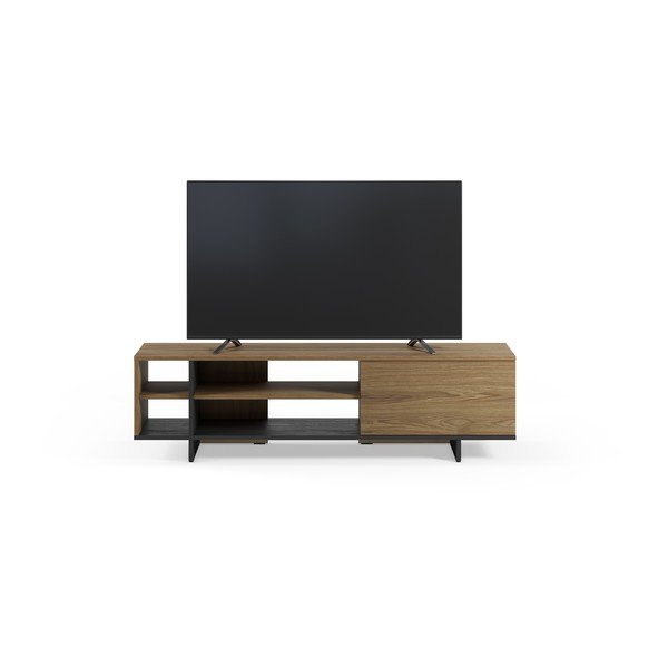 Melns/dabīga toņa TV galdiņš ar ozolkoka imitāciju 160x44x36 cm Cequoia – Marckeric-image-2