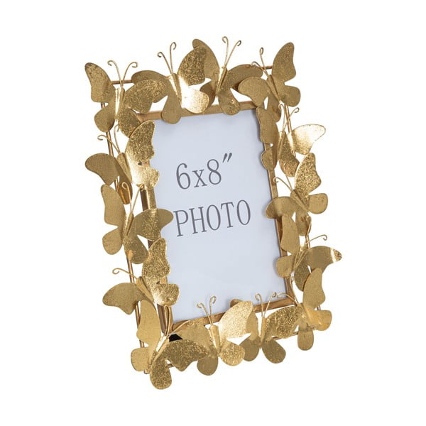 Zelta krāsas metāla stāvošs foto rāmis 28x30,5 cm Butterfly – Mauro Ferretti-image-2