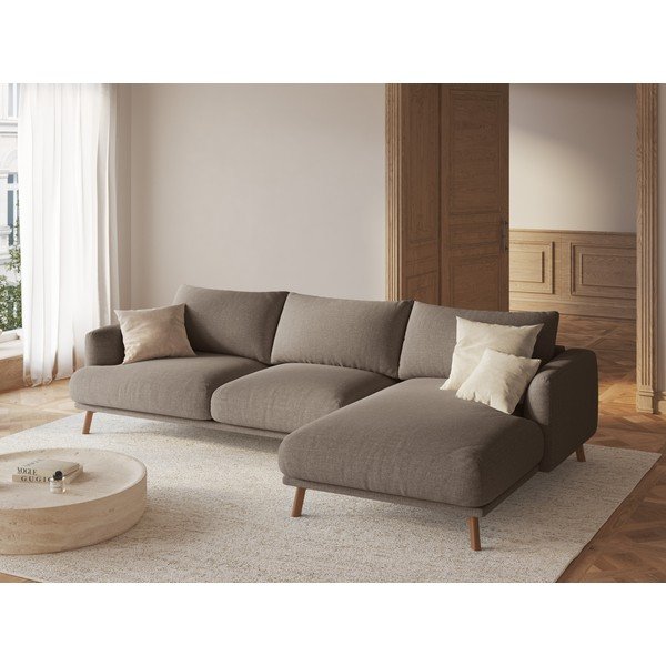 Pelēkbrūns stūra dīvāns (ar labo stūri/ar zvilni) Naomi – Micadoni -image-1