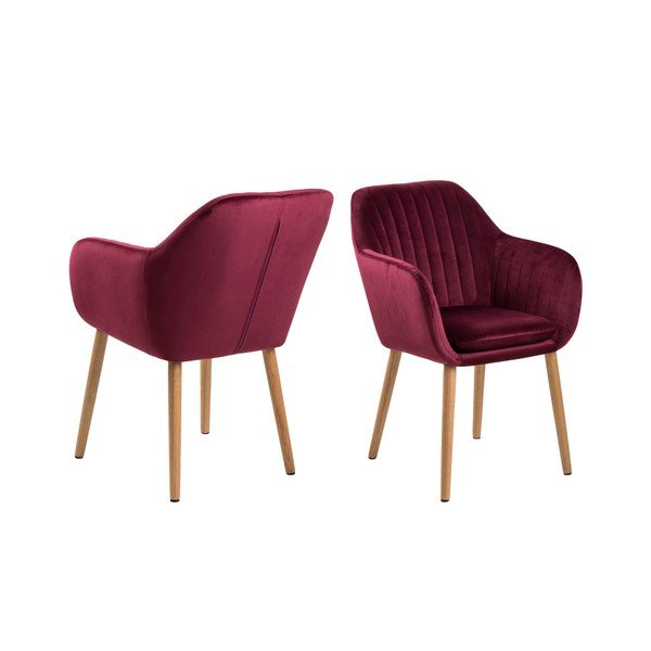 Actona Emilia Vic bordo sarkans ēdamistabas krēsls-image-4