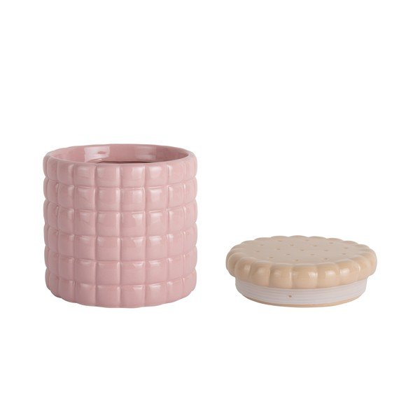 Gaiši rozā dekoratīva keramikas uzglabāšanas kaste ø 14x15 cm Biscuit Box – PT LIVING-image-3