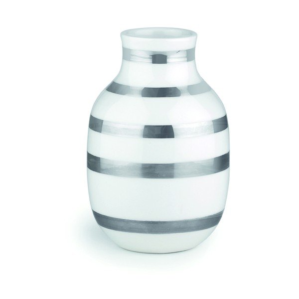 Balta keramikas vāze ar sudraba detaļām Kähler Design Omaggio, augstums 12,5 cm