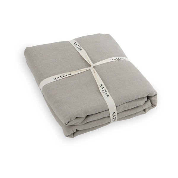 Gaiši pelēka/pelēkbrūna divguļamā lina gultas veļa 200x200 cm Natural – Native Natural-image-3