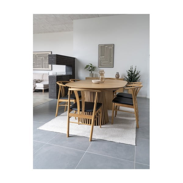 Apaļš izvelkams ēdamgalds ar ozolkoka imitācijas galda virsmu ø 120 cm Osaka – House Nordic-image-4