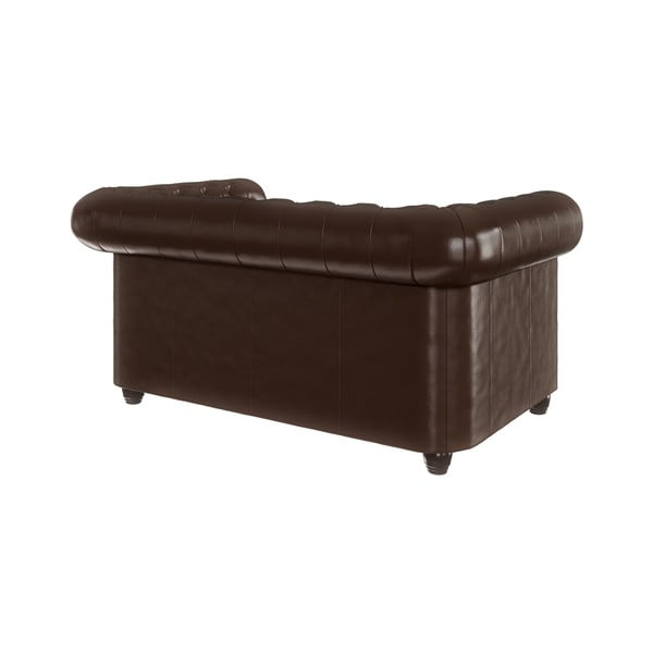 Tumši brūns mākslīgās ādas dīvāns 148 cm York – Ropez-image-2