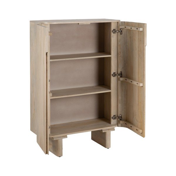 Dabīga toņa mango masīvkoka skapītis 90x138 cm Batel – Ixia-image-2