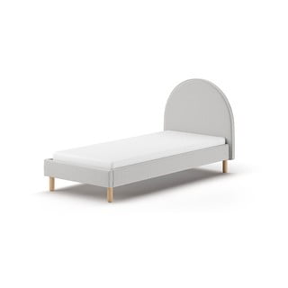 Pelēka polsterēta vienvietīga gulta ar redelēm 90x200 cm MOON – Vipack