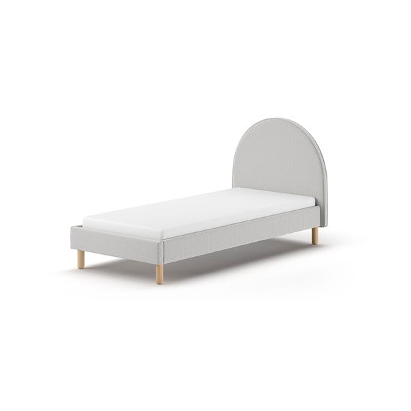 Pelēka polsterēta vienvietīga gulta ar redelēm 90x200 cm MOON – Vipack