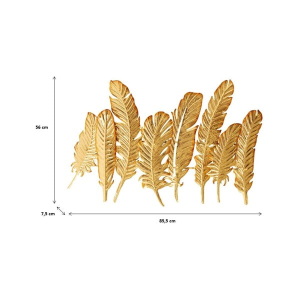 Metāla sienas pakaramais zelta krāsā Kare Design Leaf, platums 86 cm-image-4
