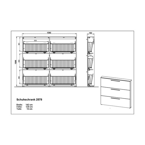 Pelēks/bēšs atvāžamais apavu plaukts Utah – Germania-image-4