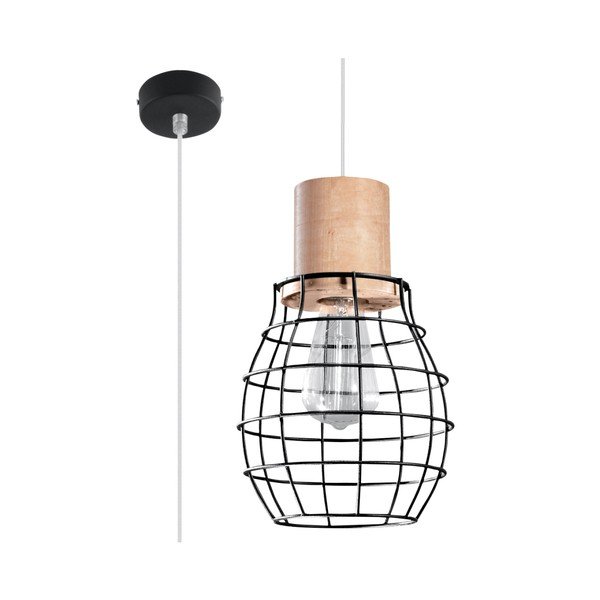 Melna piekaramā lampa Sollux Biella-image-2