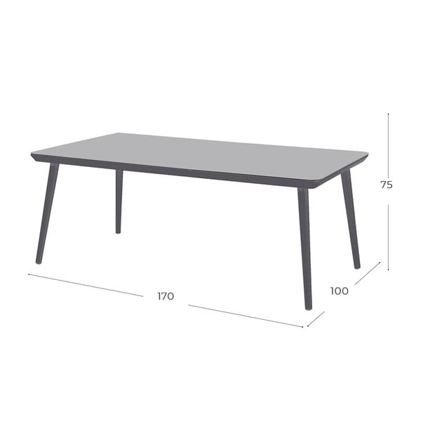 Pelēks dārza ēdamgalds Hartman Sophie, 170 x 100 cm-image-1