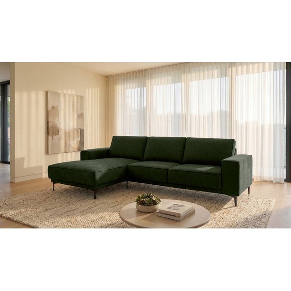 Zaļš stūra dīvāns no šenila auduma (ar kreiso stūri/ar zvilni) Copenhagen – Scandic-image-1