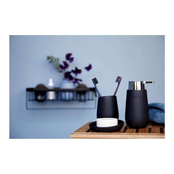 Melna keramikas krūzīte zobu birstei Wenko Badi-image-2