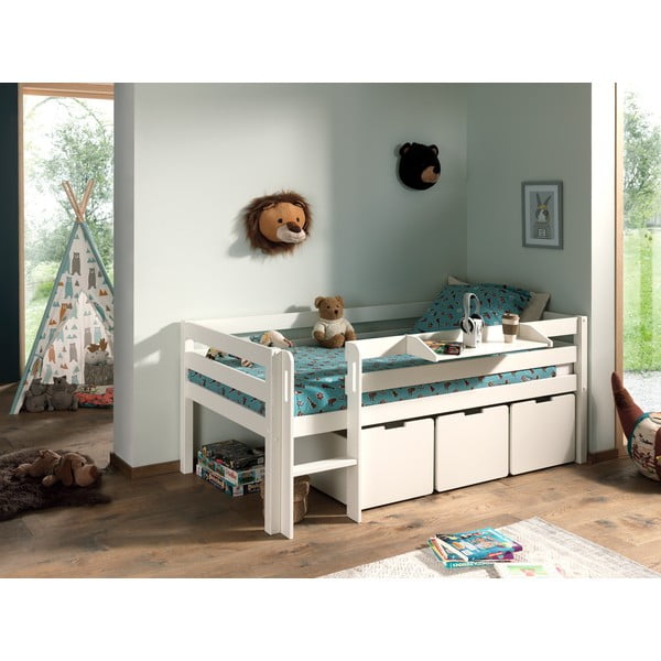 Baltas atvilktnes zem bērnu gultas (3 gab.) Pino – Vipack-image-4