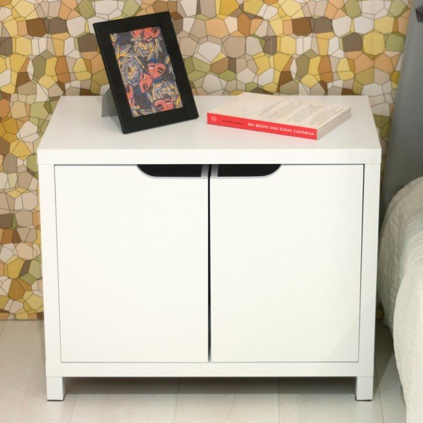 Balta kumode ar 2 glabāšanas kastēm TemaHome Basic-image-1