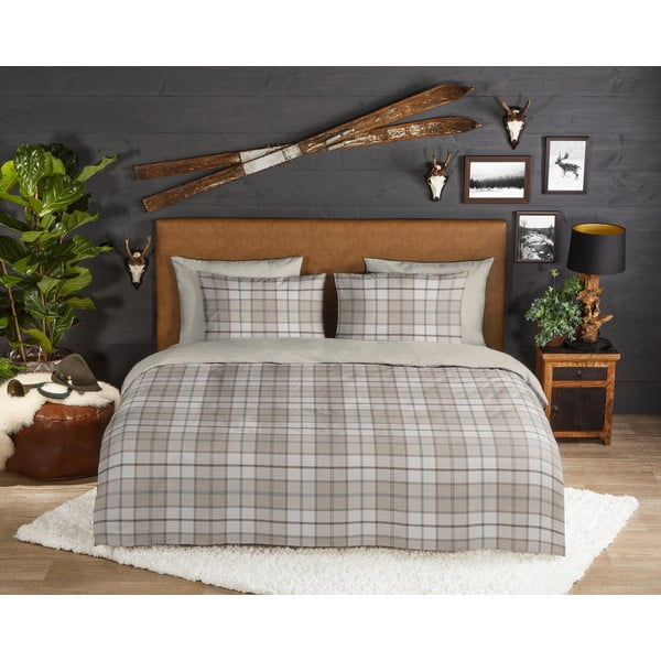 Gaiši brūna vienguļamā flaneļa gultas veļa 140x200 cm Bernardus – Good Morning-image-1