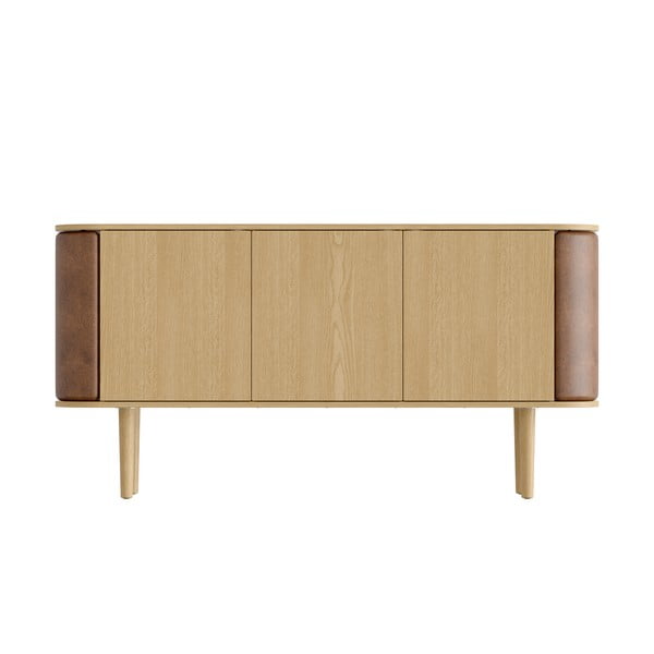 Dabīga toņa/gaiši brūna zema kumode ar ozolkoka imitāciju 150x75 cm Treasures – UMAGE-image-3