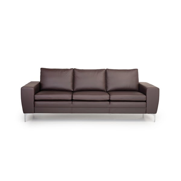 Brūns ādas dīvāns Scandic Twigo, 227 cm