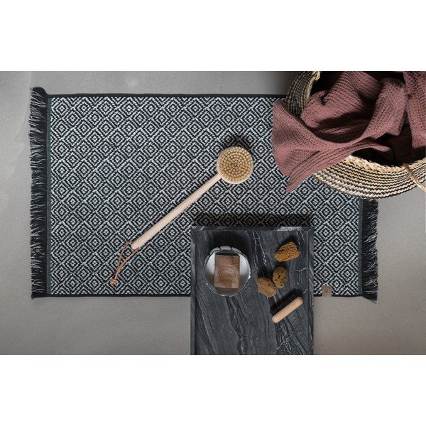 Melns tekstila vannas istabas paklājiņš 50x80 cm Morocco – Mette Ditmer Denmark-image-1