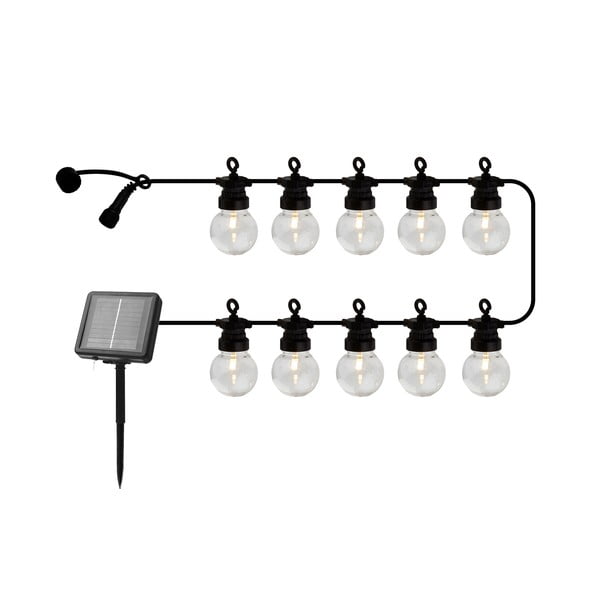 Lampiņu virtene ar saules baterijām spuldžu skaits 10 gab. garums 300 cm Lucas Clear – Sirius