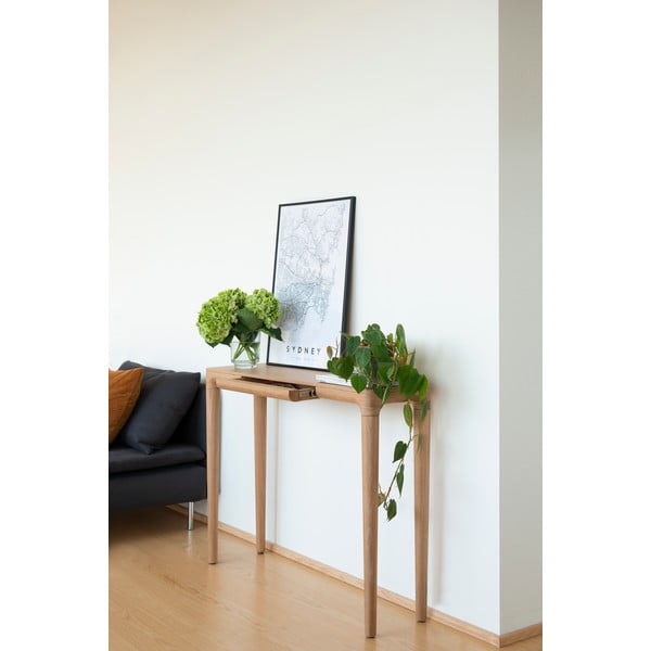 Dabīga toņa ozola masīvkoka konsoles galds 12x110 cm Heart'n'Soul – UMAGE-image-3