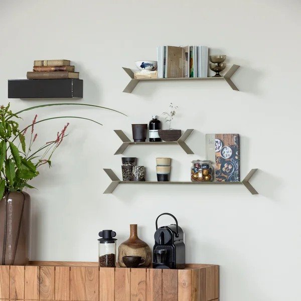 Bēši metāla sienas plaukti (3 gab.) 80 cm Lorin – WOOOD-image-2