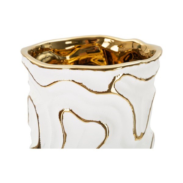 Balta/zelta krāsas keramikas vāze (augstums 25 cm) Adore – Mauro Ferretti-image-4